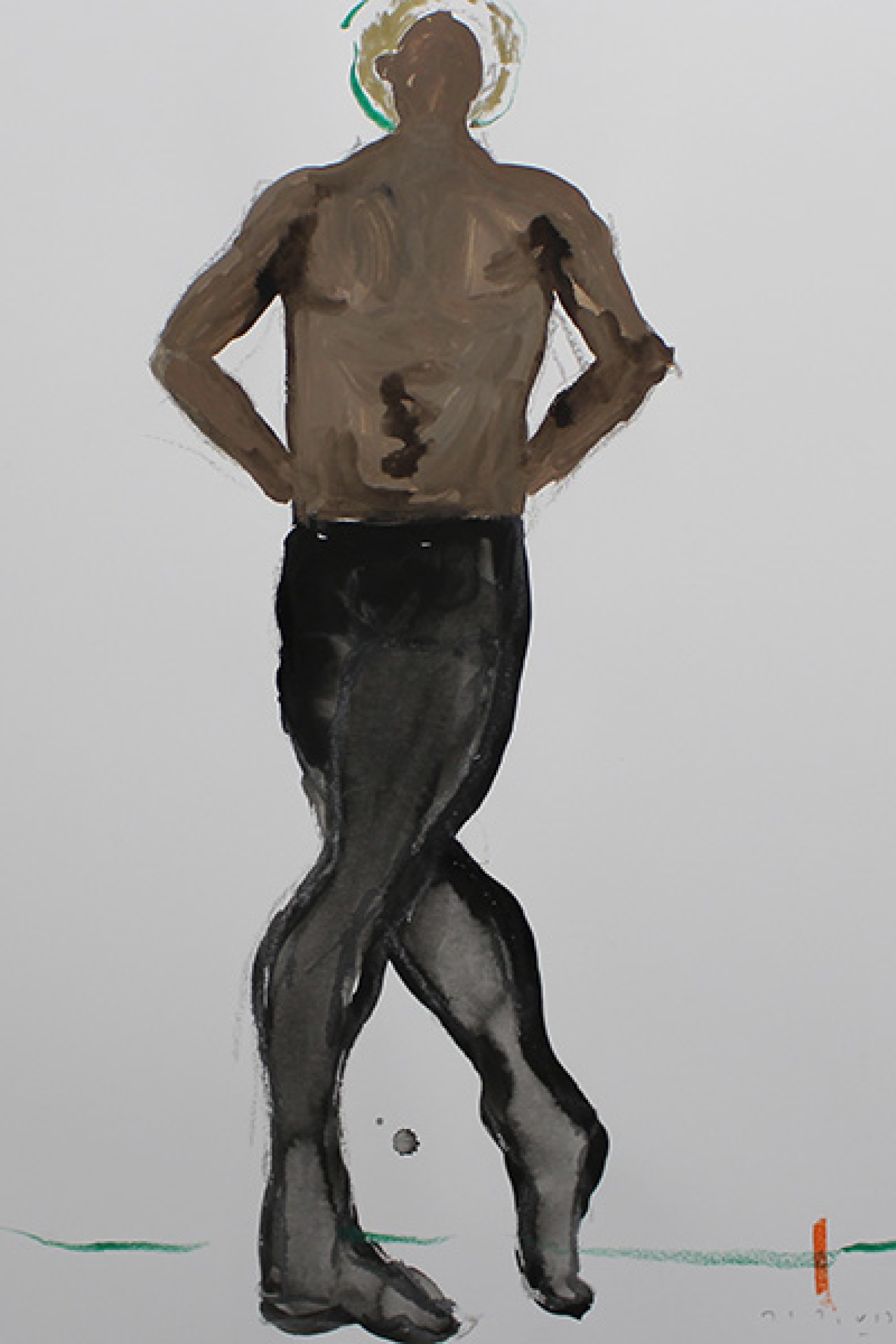 DIDIER VIODÉ, Acte 2 N° 12, Les Danseurs du crépuscule series, 65X50 cm, acrylic on paper, 2019