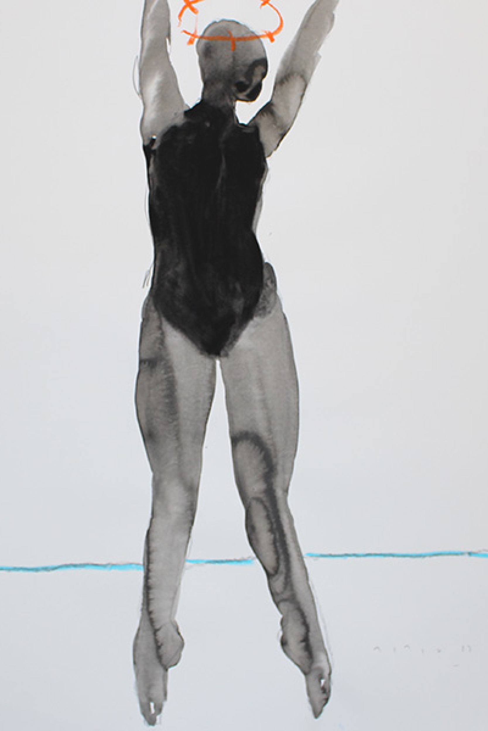 DIDIER VIODÉ, Acte 2 N° 18, Les Danseurs du crépuscule series, 65X50 cm, acrylic on paper, 2019
