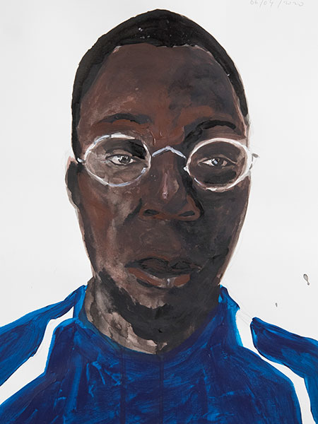 DIDIER VIODÉ, n°12-L’autoportrait d’un confiné, 06 avril, 36x48 cm, acrylic on paper, 2020