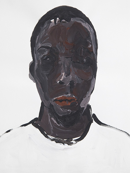DIDIER VIODÉ, n°46-L’autoportrait d’un confiné, 06 mai, 36x48 cm, acrylic on paper, 2020