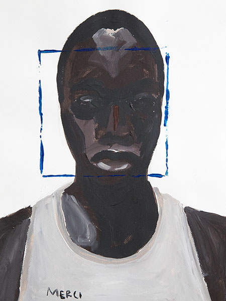 DIDIER VIODÉ, n°48-L’autoportrait d’un confiné, 08 mai, 36x48 cm, acrylic on paper, 2020
