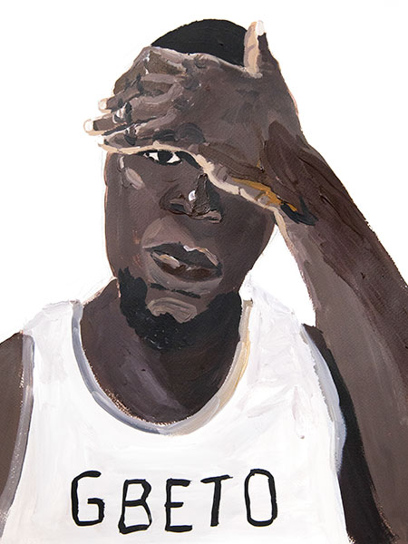 DIDIER VIODÉ, n°50-L’autoportrait d’un confiné, 08 mai, 36x48 cm, acrylic on paper, 2020