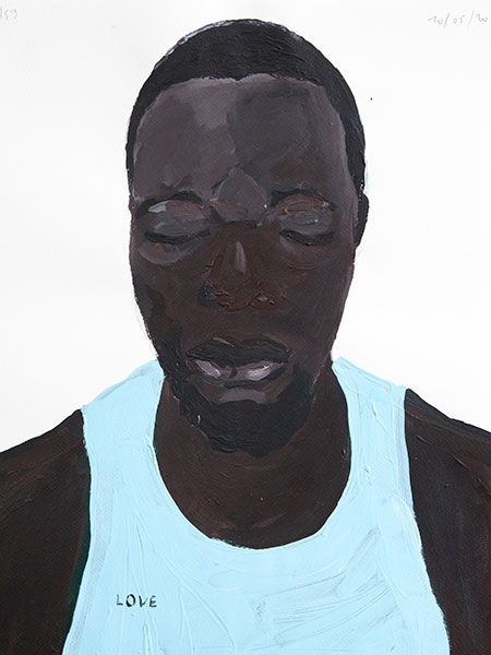 DIDIER VIODÉ, n°57-L’autoportrait d’un confiné, 10 mai, 36x48 cm, acrylique sur papier, 2020