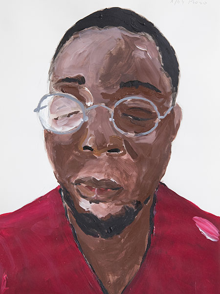 DIDIER VIODÉ, n°8-L’autoportrait d’un confiné, 01 avril, 36x48 cm, acrylic on paper, 2020