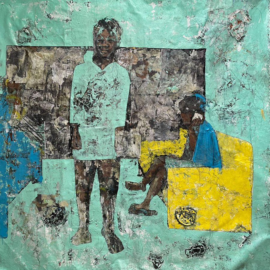 KALOKI NYAMAI, Ngwetele vaa, 200x200 cm, mixed media on canvas, 2021