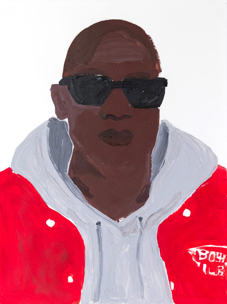 DIDIER VIODÉ, L’homme en rouge, 48x36cm, acrylic on paper, 2021