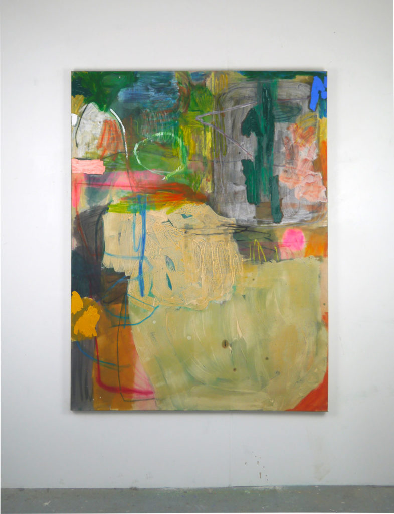 JOE WARRIOR WALKER, Giallo, 160x120cm, huile et pigment sur toile, 2022